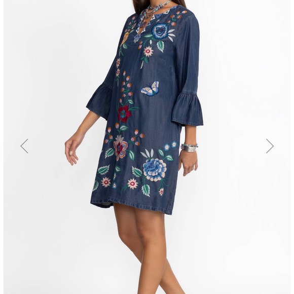 Johnny Was Ruffle Sleeve Dress Size Small - Picture 7 of 9